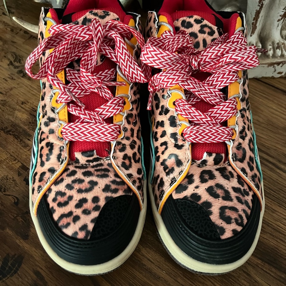 Cape Robbin Leopard Print Sneakers with Red Accents